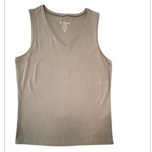 NWOT Chico's Tan/Khaki V-neck Sleeveless Women's Cotton Top Size 3/XL